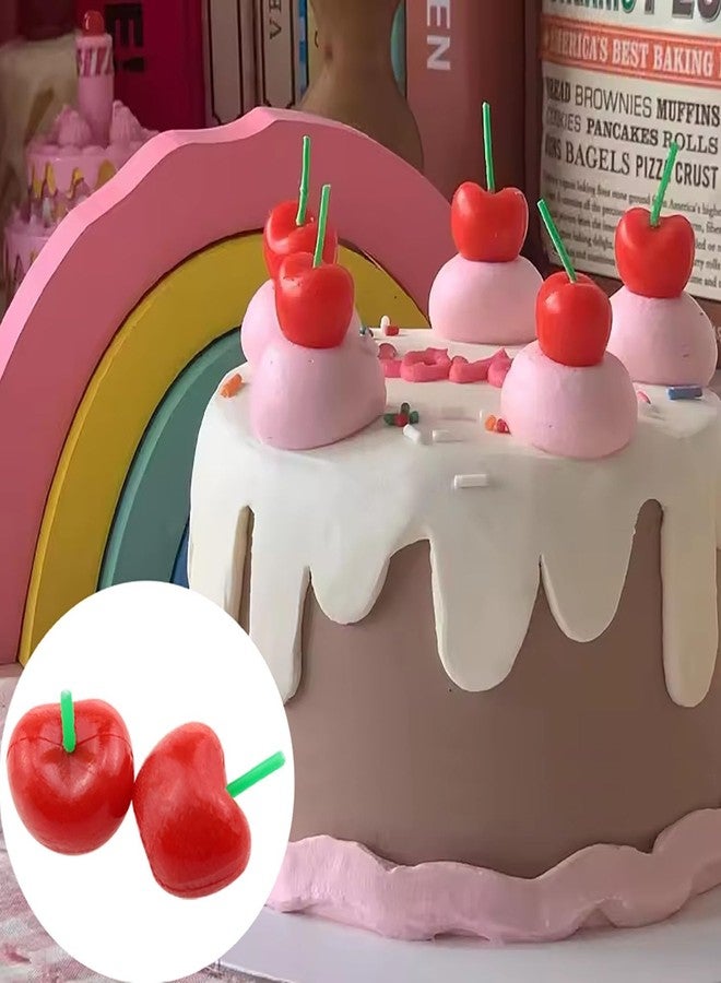 شموع عيد ميلاد على شكل كرز من زوتيساي، شموع على شكل كرز، شموع على شكل فاكهة لحفلات أعياد الميلاد، وحفلات الزفاف، وغيرها. ١٠ قطع - Image 4